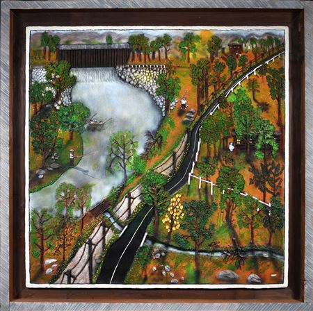 Sample artwork by Archie Byron (1928 - 2005), known for naive figure - View similar artists and auction records