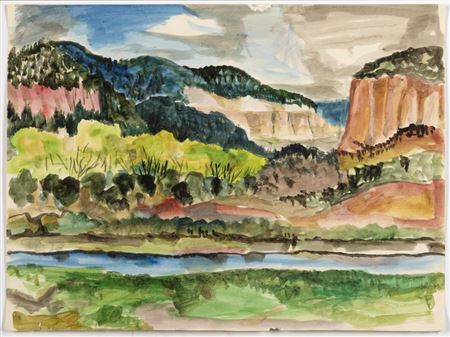 Pinon Hills with Bluff, 1969