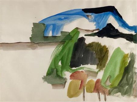 Untitled (Blue Mountain with Black Top), 1971