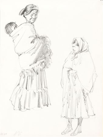 Navajo Women with Blankets