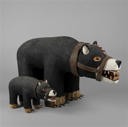 Pair of Folk Art Circus Bears, 1997