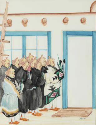 Untitled (Adobe Scene with Mudheads)