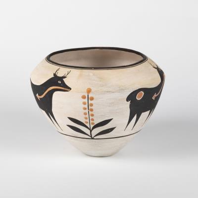 Polychrome Bowl with Heartline Deer