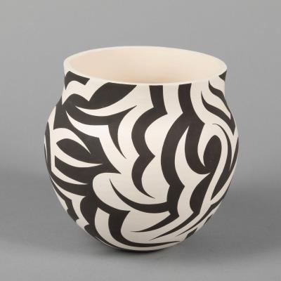 Black on White Jar