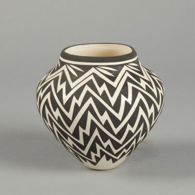 Black on White Jar