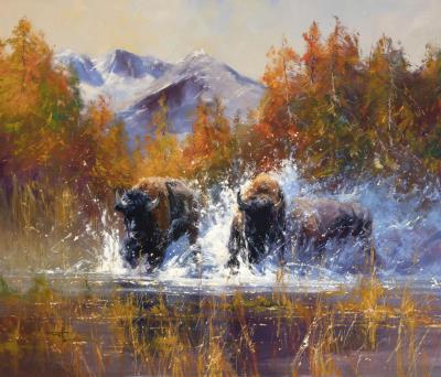 Sample artwork by Robert Hagan (Born 1947), known for impressionist landscape, western - View similar artists and auction records