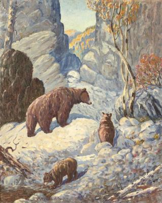 Mother Bear and Cubs by Jake Ralph E Haverstick - Auction record, sale price, and art valuation. Compare with similar artists and explore comparable artworks.