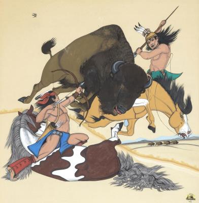 Buffalo Hunt by Quincy Tahoma - Auction record, sale price, and art valuation. Compare with similar artists and explore comparable artworks.