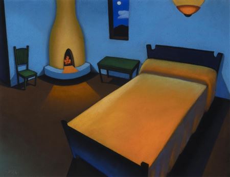 Untitled (Nocturne with Kiva and Bed)