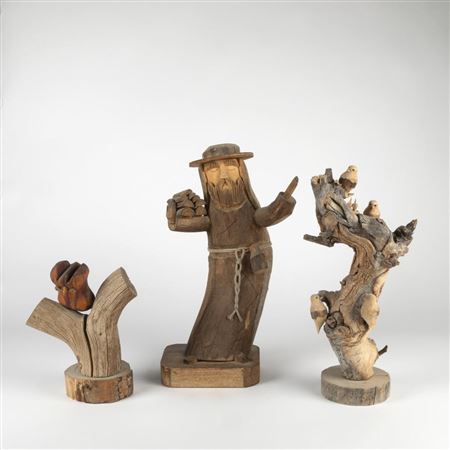 Group of Wooden Figures (3)