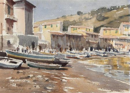 "Fishing Village on the Ligurian Coast"