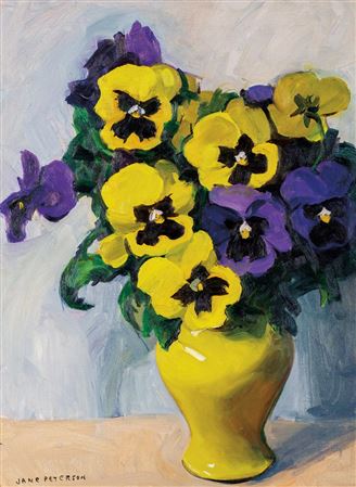 Purple and Yellow Pansies