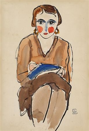Woman with hoop earrings