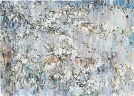 Sample artwork by Qiang Li (Born 1962), known for abstract painting of flowers, magnolias - View similar artists and auction records