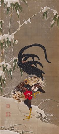 Cockerel in snow