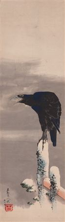 Raven in snow