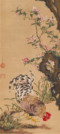Cockerel among flowers by Ito Jakuchu - Auction record, sale price, and art valuation. Compare with similar artists and explore comparable artworks.