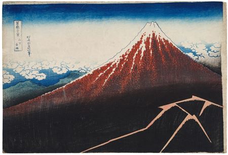 Sudden Rain beneath the Summit (Sanka haku-u), also known as Black Fuji