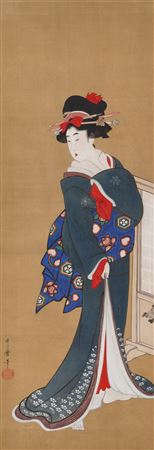Standing geisha by Kitagawa Utamaro - Auction record, sale price, and art valuation. Compare with similar artists and explore comparable artworks.