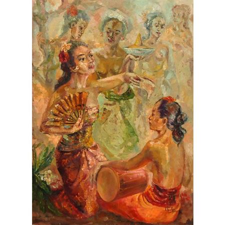 Balinese Dancing Performance by I Nyoman Marsa - Auction record, sale price, and art valuation. Compare with similar artists and explore comparable artworks.