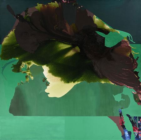 Untitled - Green and Aubergine