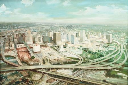 Downtown Houston with Freeways