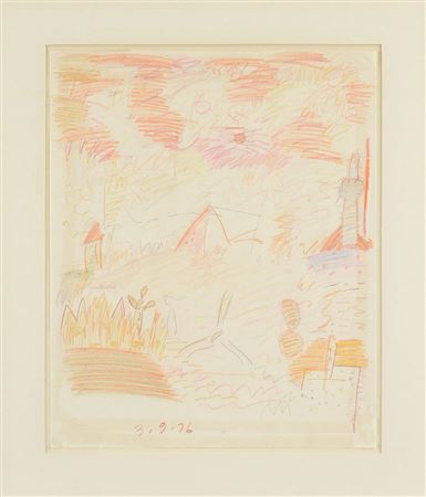 "Imaginary Landscape with Pyramid," 1976