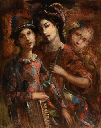 "Three Harlequins (Untitled)"