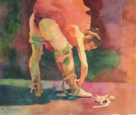 "Dancer Tying Her Shoe," 1983