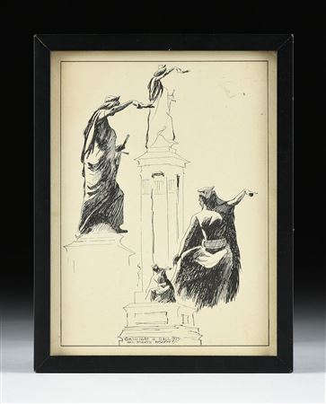 TWO GALVESTON LANDMARK DRAWINGS, 1975
