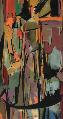 Abstract with Orange and Purple (Untitled)