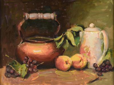 Still Life with Kettle and Fruit