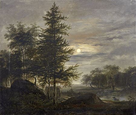 Landschaft im Mondschein.