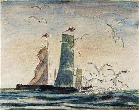 Zwei Kdhne und Mvwen (Kurische Nehrung). by Georg Hermann Gelbke - Auction record, sale price, and art valuation. Compare with similar artists and explore comparable artworks.