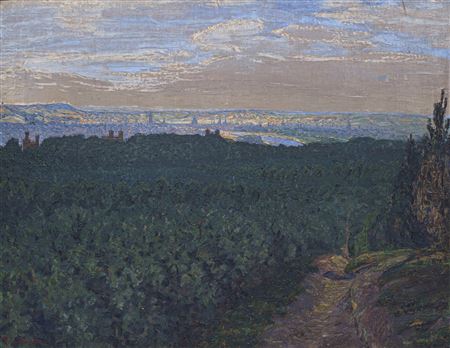 Blick vom Wolfshügel auf Dresden. Wohl