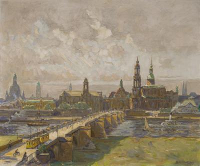 Dresden mit Augustusbrücke. Im Frühling by Rudolf Poeschmann - Auction record, sale price, and art valuation. Compare with similar artists and explore comparable artworks.