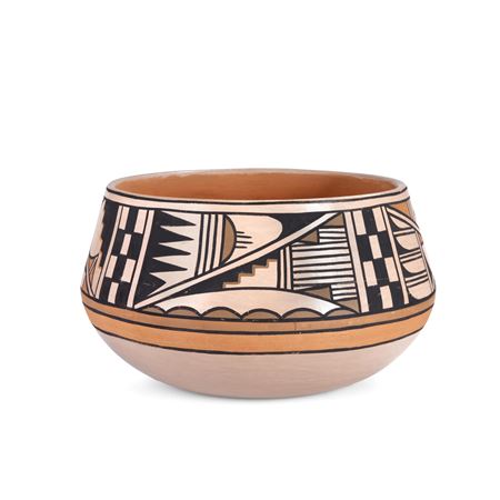 Polychrome pottery bowl