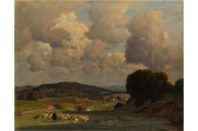 Summer Landscape with a Flock of Sheep