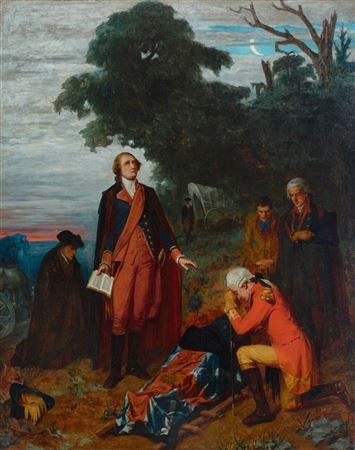 George Washington Reading the Burial Service Over the Body of Braddock by Edwin D White - Auction record, sale price, and art valuation. Compare with similar artists and explore comparable artworks.