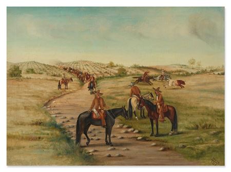 Two Works [Seis jinetes lanzando toro; El ganado] by Ernesto Icaza - Auction record, sale price, and art valuation. Compare with similar artists and explore comparable artworks.