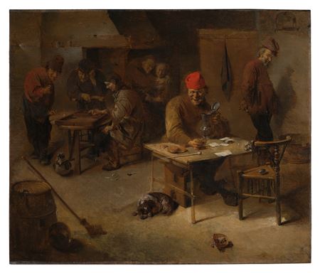 Peasants Drinking and Playing Tric-Trac
