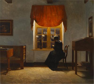Sample artwork by Peter Vilhelm Ilsted (1861 - 1933), known for sunlit interior scenes with figures - View similar artists and auction records