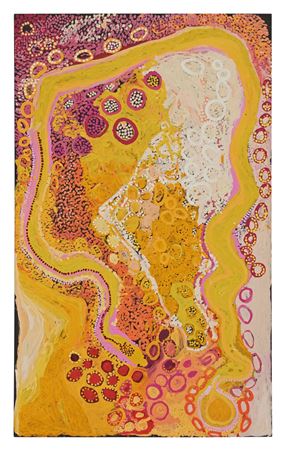 Sample artwork by Tiger Palpatja (Born c. 1920), known for aboriginal art - View similar artists and auction records