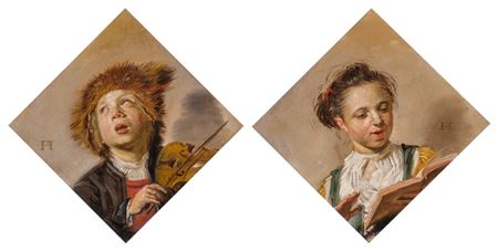 Boy, Possibly Frans Hals (II), Playing the Violin; Girl , Possibly Sara Hals, Singing
