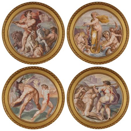 Triumph of Neptune; Ulysses Blinding Polyphemus; Polyphemus Killing Acis; Triumph of Galatea (4) by Pellegrino Tibaldi - Auction record, sale price, and art valuation. Compare with similar artists and explore comparable artworks.