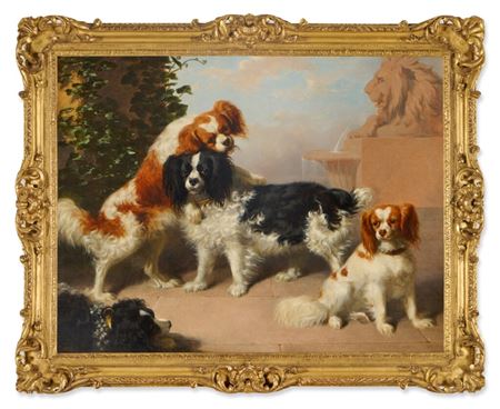 Portrait of Mr James Sandiland's King Charles Spaniels by James William Giles - Auction record, sale price, and art valuation. Compare with similar artists and explore comparable artworks.