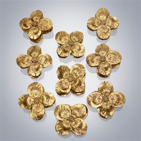 Set of Nine Unique "Anémone" Balustrade Elements (9)