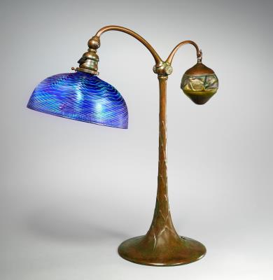 A Rare Damascene Counter-Balance Table Lamp