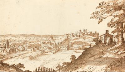 Landscape with a Distant Town on a Hilltop