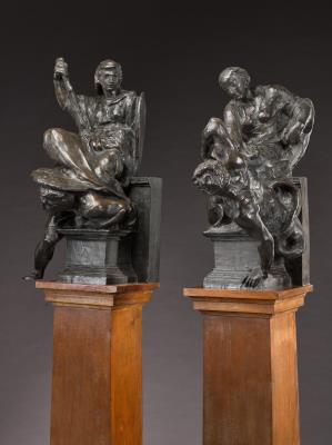 Truth and Falsehood, Valour and Cowardice (2) by Alfred George Stevens - Auction record, sale price, and art valuation. Compare with similar artists and explore comparable artworks.